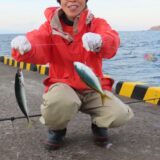 真冬の桟橋でムロアジ爆釣！タカベもGET！